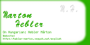 marton hebler business card